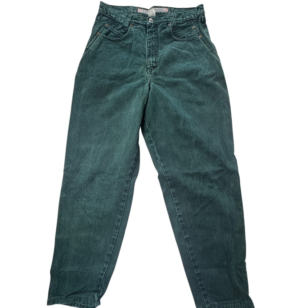 Zena Jeans Tapered Mom Balloon Women 31"/ Size 14 Green Vintage 80s High Waist